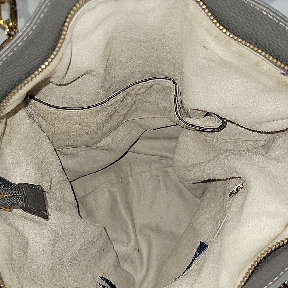 Kristen Bell for Erica Anenberg Gray Pebble Leather Tote Bag - Picture 8 of 13